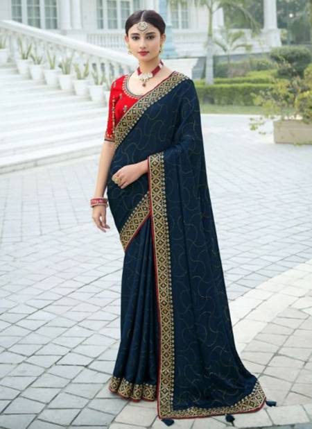 Navy Blue Colour SULAKSHMI DEVIKA 2 New Stylish Wedding Wear Heavy Designer Saree Collection 1105